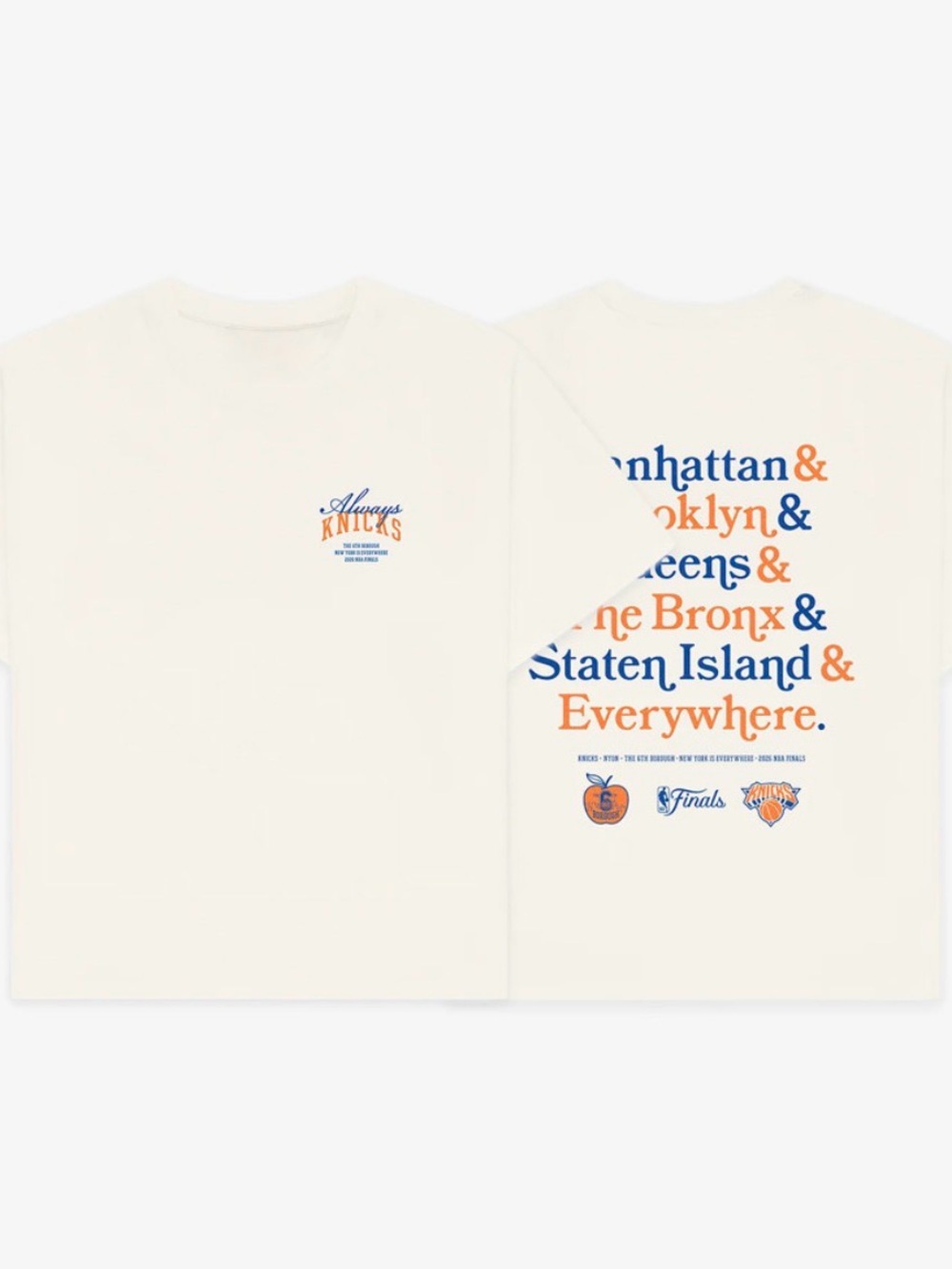 New York Or Nowhere Knicks 6th Borough 2026 Finals T-Shirt